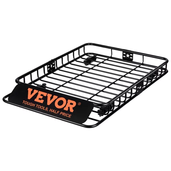 Strešný nosič univerzálny 1305 x 915 x 127 mm, vaňa na strešný nosič vrátane tašky, nosnosť 90 kg, zábradlia, nosič na batožinu, čierny na kempovanie, cestovanie atď. – Obrázok 5