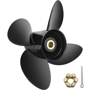 Závesná vrtuľa, náhrada za OEM 3587522, 4-listá hliníková lodná vrtuľa s rozstupom 14-1/4 palca x 19 palcov, kompatibilná so všetkými modelmi Volvo Penta SX Drive, s 19 drážkami, pravá