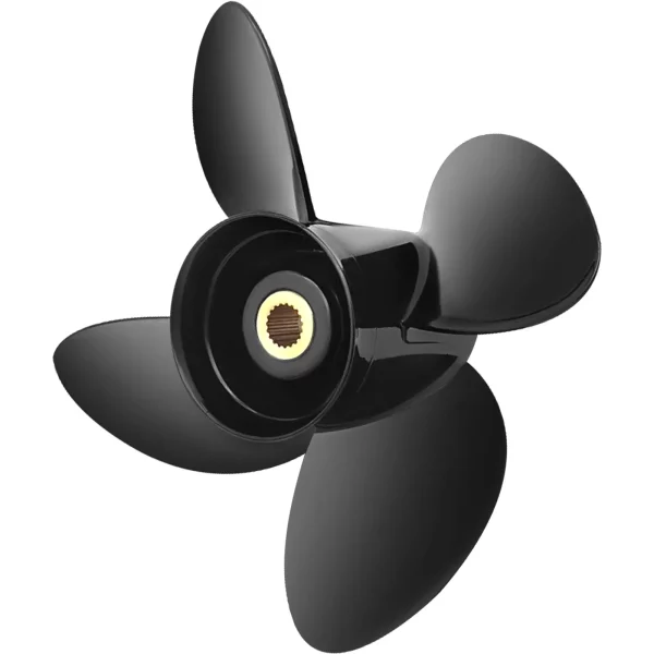 Závesná vrtuľa, náhrada za OEM 3587522, 4-listá hliníková lodná vrtuľa s rozstupom 14-1/4 palca x 19 palcov, kompatibilná so všetkými modelmi Volvo Penta SX Drive, s 19 drážkami, pravá – Obrázok 4