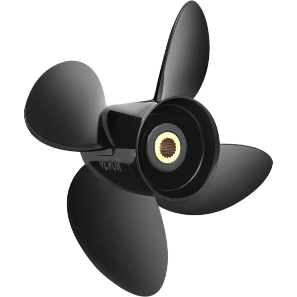 Závesná vrtuľa, náhrada za OEM 3587522, 4-listá hliníková lodná vrtuľa s rozstupom 14-1/4 palca x 19 palcov, kompatibilná so všetkými modelmi Volvo Penta SX Drive, s 19 drážkami, pravá – Obrázok 3