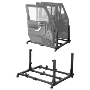 Úložný vozík na dvere Jeep (vhodný pre 4 dvere) prenosný, stabilný držiak na dvere auta, vhodný pre Jeep Wrangler JK, JKU, JL, Gladiator 2007-2024, čierny