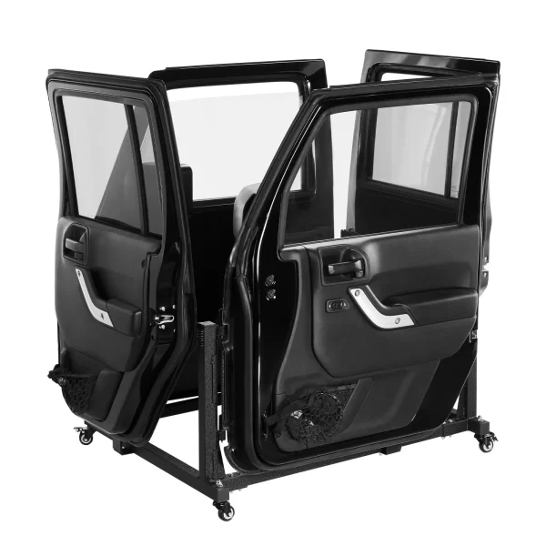 Úložný vozík na dvere Jeep (pre 4 dvere) Pohyblivý, pevný držiak na dvere auta, vhodný pre Jeep Wrangler JK JL/Gladiator JT 2007-2023 JK JL / Gladiator JT čierny – Obrázok 2