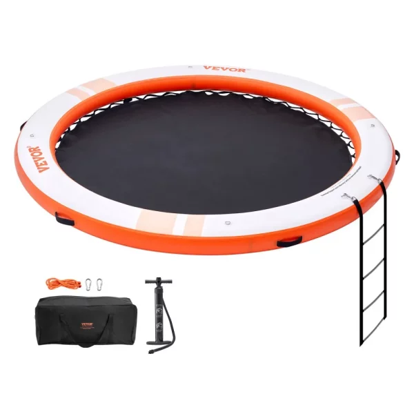 Nafukovací plávajúci dok, ø3,04 m dokovací mostík s trampolínovou sieťou ø2,4 m, protišmyková plávajúca plošina, vodná podložka s prenosnou taškou a odnímateľným rebríkom pre relaxáciu pri bazéne