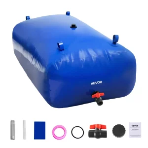Nádoba na vodu s vakom, 540l nádrž na vodu, vak na vodu zo zahusteného PVC 1000D, skladací vak na vodu s hrúbkou 0,9 mm, na zavlažovanie záhrad, kempovanie, karavany, núdzové použitie - modrá
