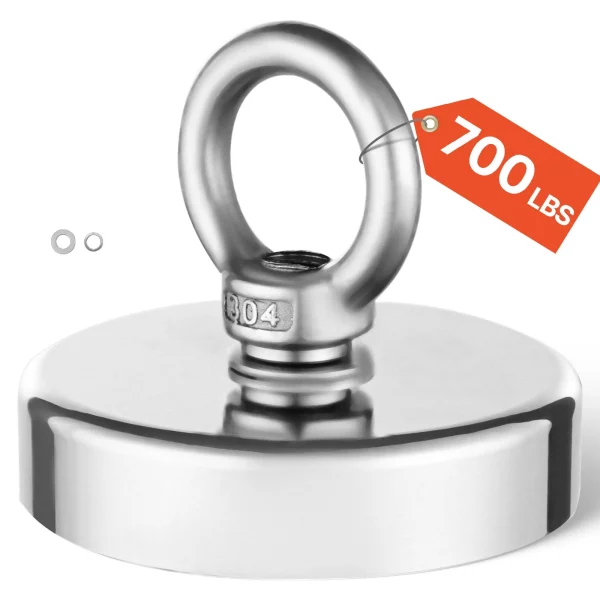 Magnetická rybárska sada Magnetická rybárska sada 318 kg Jednostranná ťažná sila, Rybárska sada s neodýmovým magnetom zo vzácnych zemín 60 mm na navíjanie v rieke Magnetický rybolov Ťažké zavesenie – Obrázok 6