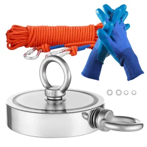 Magnetická rybárska sada Magnetická rybárska sada (oranžová) 907 kg Obojstranná ťažná sila, Neodýmový magnet zo vzácnych zemín Rybárska sada vrátane háčika Vysokopevnostné lano Rukavice (modrá) Očko