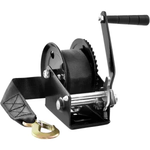 Lanový navijak 544,3 kg ručný lanový navijak 208 x 138 x 149 mm lodný navijak 2-cestný račňový / 1-rýchlostný ručný navijak s cca 7 m polyesterovým popruhom navijak s ergonomickou rukoväťou ručný lanový navijak pre vozidlá a lode