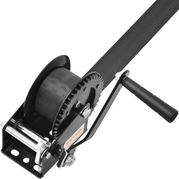 Lanový navijak 544,3 kg ručný lanový navijak 208 x 138 x 149 mm lodný navijak 2-cestný račňový / 1-rýchlostný ručný navijak s cca 7 m polyesterovým popruhom navijak s ergonomickou rukoväťou ručný lanový navijak pre vozidlá a lode – Obrázok 4