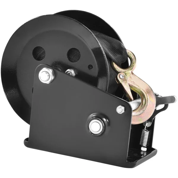 Lanový navijak 725,7 kg ručný lanový navijak 224 x 151 x 177 mm lodný navijak 2-cestný račňový / 1-rýchlostný ručný navijak s cca 10 m polyesterovým popruhom navijak s ergonomickou rukoväťou ručný lanový navijak pre vozidlá a lode – Obrázok 4