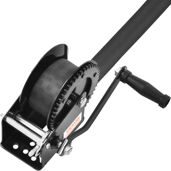 Lanový navijak 725,7 kg ručný lanový navijak 224 x 151 x 177 mm lodný navijak 2-cestný račňový / 1-rýchlostný ručný navijak s cca 10 m polyesterovým popruhom navijak s ergonomickou rukoväťou ručný lanový navijak pre vozidlá a lode – Obrázok 5