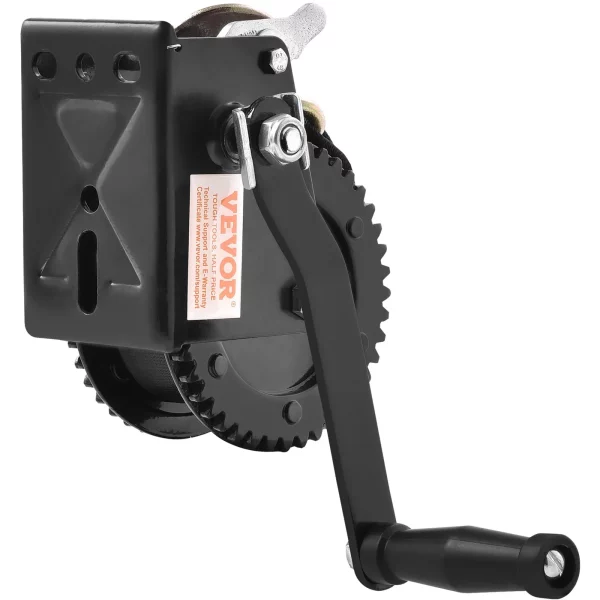 Lanový navijak 907,1 kg ručný lanový navijak 208 x 105 x 151 mm lodný navijak 2-cestný račňový / 1-rýchlostný ručný navijak s cca 7 m polyesterovým popruhom navijak s ergonomickou rukoväťou ručný lanový navijak pre vozidlá a lode – Obrázok 3