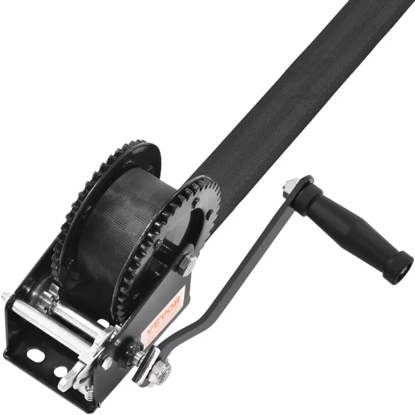 Lanový navijak 907,1 kg ručný lanový navijak 208 x 105 x 151 mm lodný navijak 2-cestný račňový / 1-rýchlostný ručný navijak s cca 7 m polyesterovým popruhom navijak s ergonomickou rukoväťou ručný lanový navijak pre vozidlá a lode – Obrázok 2