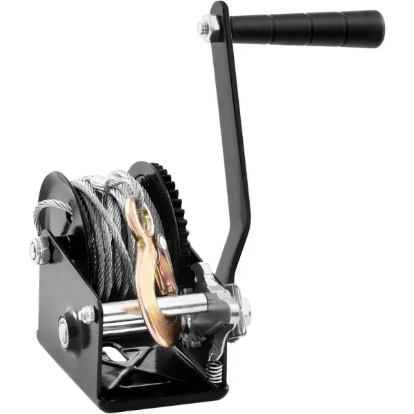 Lanový navijak 362,8 kg ručný lanový navijak 173 x 126 x 119 mm lodný navijak 2-cestný račňový / 1-rýchlostný ručný navijak s cca 10 m oceľovým lanom pásový navijak s ergonomickou rukoväťou ručný lanový navijak pre vozidlá a lode