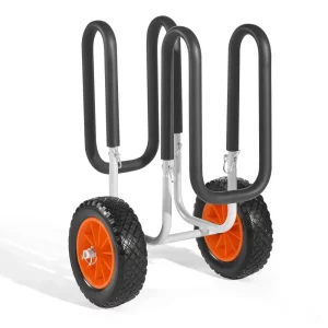 Prepravný vozík, 68 kg, Vozík na paddleboardy s 25,4 cm plnými gumovými pneumatikami, penová výplň, napínací popruh, ideálna prepravná pomôcka pre paddleboardy a surfboardy, 520 x 500 x 680 mm