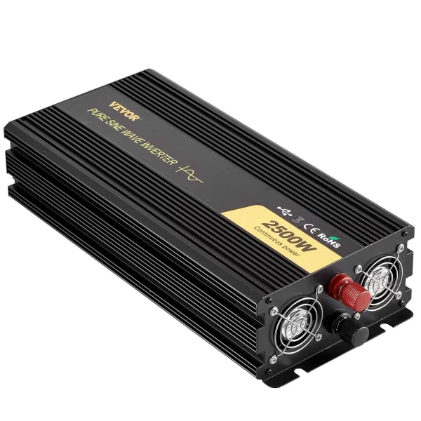 Menič napätia  230V, menič s čistým sínusovým napätím 2500W, GYS-2500W 12V DC čistý sínusový výkon, diaľkové ovládanie meniča s čistým sínusovým napätím a káblovým LCD displejom – Obrázok 3