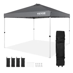 Pavilón 304,8x304,8x320cm Záhradný stan 250D PU strieborná potiahnutá látka Skladací pavilón vrátane úložného vrecka Párty stan pre 6-8 osôb Vysúvací stan Skladací stan Záhradný pavilón na kempovanie