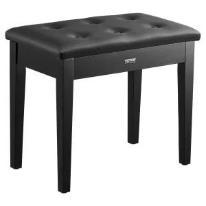 Klavírna stolička  560 x 350 x 485 mm, klavírna lavica, klavírna stolička s klávesmi a polstrovaným vankúšom, úložný priestor na hudobné knihy, klavírna lavica, sedadlo stoličky, na toaletný stolík, obývačka, spálňa