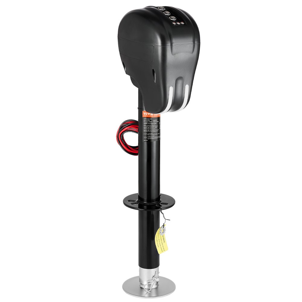 Elektrický zdvihák na príves, 1588 kg, vysokovýkonný zdvihák pre karavany s 2-cestným konektorom, pamäťovou funkciou, kľukou a krytom zdviháka, zdvih 240 – 760 mm, pre prívesy a obytné automobily