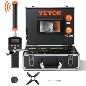 Kanalizačný fotoaparát s 512Hz sledovaním, 40m, 17,8cm inšpekčná kamera na potrubie s funkciou DVR, IP68 kamera s 12 nastaviteľnými LED diódami, 16GB SD karta pre kanalizačné potrubia, dom, kanalizačné odtoky
