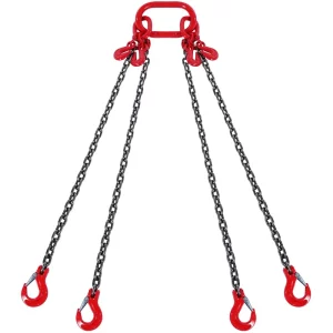 Reťazový záves, zdvíhacie reťaze 5/16 palca x 10 stôp s hákmi, reťazové kladkostroje G80, zdvíhacie reťaze s nosnosťou 11 000 libier/5 ton pre motorové kladkostroje, zdvíhacia reťaz motora so 4-pramenným závesným hákom a nastavovacími prvkami