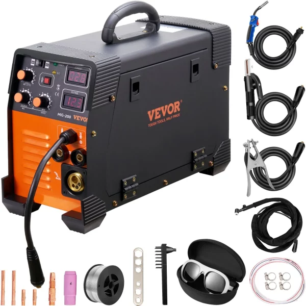 Zvárací stroj MIG/MMA/LIFT TIG 3 v 1, zváranie plneným drôtom 30 – 200 A (0,8 mm a 1 mm), technológia IGBT, rýchlosť drôtu 2,2 – 12 m/min, 200 A pri – Obrázok 7