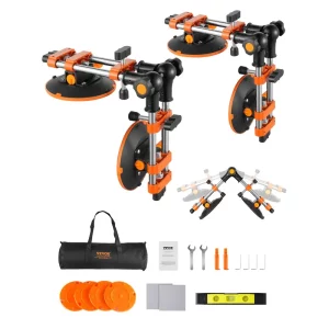 Vyrovnávač škár, 2-balenie žulových spojok s vákuovými prísavkami 152 mm, Vyrovnávač kameňa na spájanie a vyrovnávanie škár, nastaviteľný uhol 90°-120°, ideálny na dlaždice a mramorové dosky