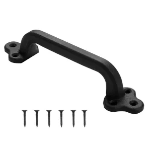 Kľučka na dvere stodoly, 231 mm, kľučka na dvere stodoly s antikoróznou vrstvou, kľučka na posuvné dvere z uhlíkovej ocele, kľučka na skrinku, kovové kľučky na posuvné dvere do garáže, prístrešku, skrine