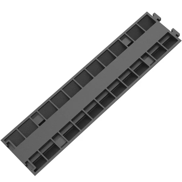 Ochranná rohož na káble, káblový kanál, čierna, 3 kusy, 2 kanály, 101 x 24,5 x 5 cm, káblový mostík vyrobený z komerčnej termoplastickej gumy s modulárnym dizajnom pre parkoviská, sklady, čierna – Obrázok 5