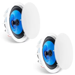 Sada 2 stropných reproduktorov  20 cm, 50W stropný a nástenný reproduktorový systém s impedanciou 8Ω a citlivosťou 89 dB, pre domácnosť, kuchyňu, obývačku, spálňu alebo krytú verandu