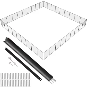 Bazénový plot 1,21 x 32,91 m, odnímateľný detský bezpečnostný plot, jednoduchá inštalácia svojpomocne, bazénový plot Teslin z PVC siete 340 g chráni deti a domáce zvieratá