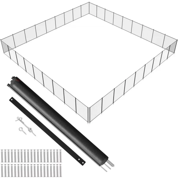 Bazénový plot 1,21 x 32,91 m, odnímateľný detský bezpečnostný plot, jednoduchá inštalácia svojpomocne, bazénový plot Teslin z PVC siete 340 g chráni deti a domáce zvieratá