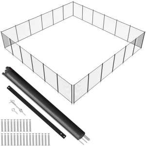 Bazénový plot, 1,21 x 21,95 m Odnímateľný detský bezpečnostný plot, jednoduchá inštalácia svojpomocne, bazénový plot, 340 g Teslin PVC sieť na plot, chráni deti a domáce zvieratá