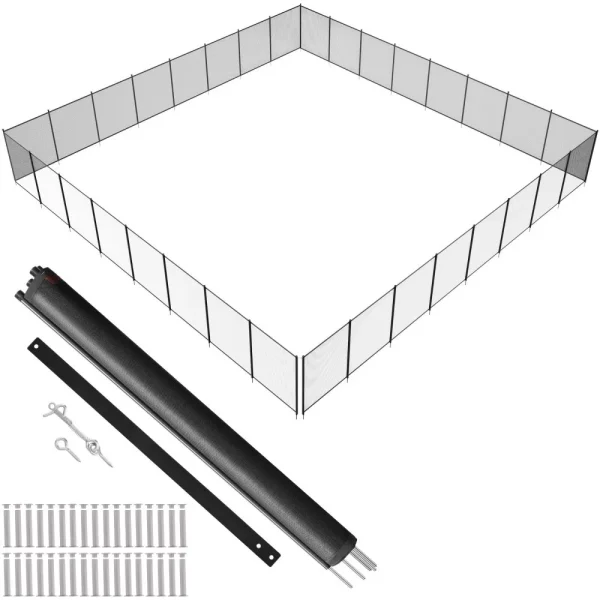 Bazénový plot 1,21 x 29,26 m Odnímateľný detský bezpečnostný plot, jednoduchá inštalácia svojpomocne, bazénový plot, 340 g Teslin PVC sieť na plot, na ochranu detí a domácich zvierat