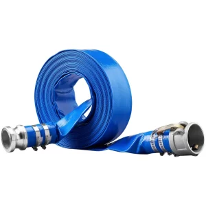 Priemyselná hadica 50,8 mm x 15,24 m Plochá hadica z PVC Požiarna hadica s pracovným tlakom 58 PSI (4 bary) Kanalizačná hadica 174 PSI (12 barov) Stavebná hadica s tlakom pri prasknutí s konektormi Camlock C/E, 4 svorky