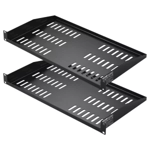 2-balenie 1U serverových rackových políc, hĺbka 10"/254 mm, maximálna nosnosť 50 libier, vetrané konzolové alebo nástenné rackové poličky s policou, dobrá cirkulácia vzduchu pre 19" sieťovú skriňu alebo rackové zariadenia