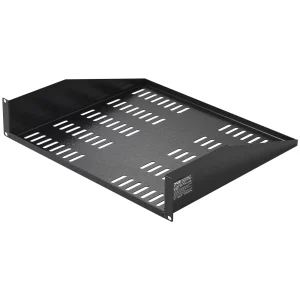 Polica do serverového racku  2U, hĺbka 16"/406 mm, maximálna nosnosť 50 libier, vetraná konzolová alebo nástenná polica s policou, dobrá cirkulácia vzduchu pre sieťovú skriňu alebo rack so zariadeniami 19"/482,6 mm