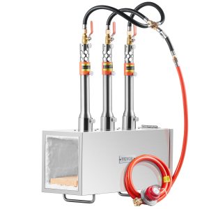 Prenosná propánová kováčska vyhňa, kováčska vyhňa s 3 horákmi, 1427 ℃ kováčska pec na výrobu nástrojov a nožov, veľkokapacitné štvorcové kováčske nástroje z nehrdzavejúcej ocele