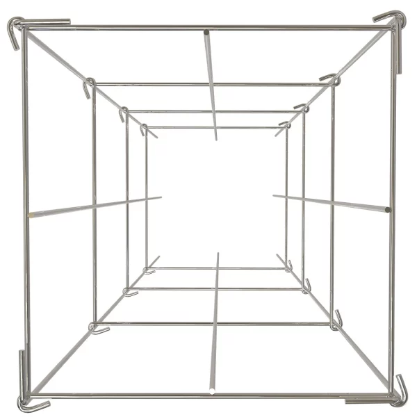 Klietky na paradajky, 30 x 30 x 117 cm, sada 5 štvorcových klietok na podporu rastlín, odolné oceľové veže na paradajky striebornej farby s PVC povlakom na popínavú zeleninu, rastliny, kvety a ovocie – Obrázok 5