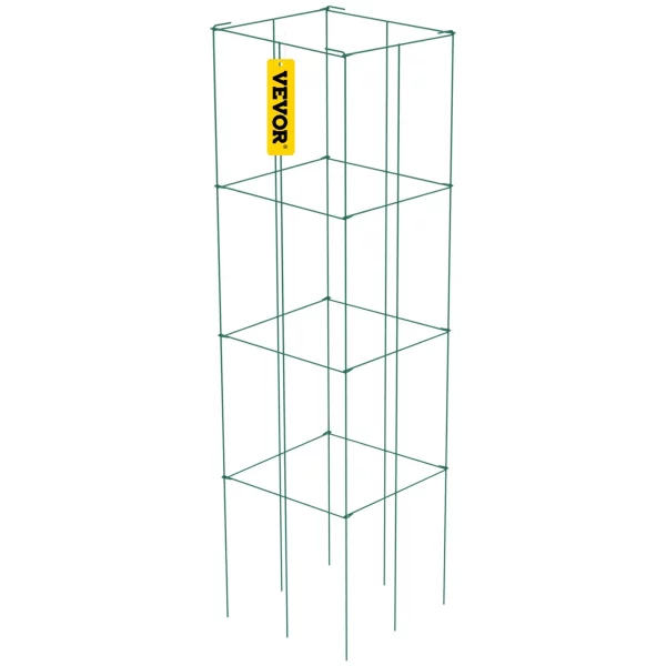 Klietky na paradajky, 30 x 30 x 117 cm, sada 5 štvorcových klietok na podporu rastlín, odolné veže na zelené paradajky vyrobené z ocele s PVC povlakom na popínavú zeleninu, rastliny, kvety a ovocie. – Obrázok 4