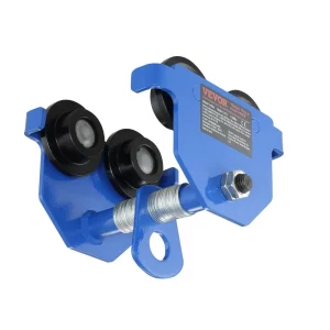 Vozík s nosnosťou 0,5 t s dvojitými kolesami, nastaviteľný pre šírku príruby I-nosníka 63,5 až 139,7 mm, ťažký garážový zdvihák vyrobený z legovanej ocele pre rovné zakrivené I-nosníky