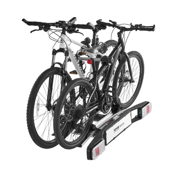 Nosič bicyklov s uchytením vhodný pre montáž 5 cm, zadný nosič bicyklov pre 2 bicykle s nosnosťou do 65 kg, uzamykateľný nosič bicyklov pre elektrobicykle so zadným svetlom – Obrázok 3