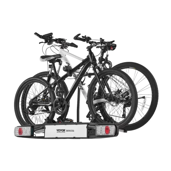 Nosič bicyklov s uchytením vhodný pre montáž 5 cm, zadný nosič bicyklov pre 2 bicykle s nosnosťou do 65 kg, uzamykateľný nosič bicyklov pre elektrobicykle so zadným svetlom – Obrázok 5