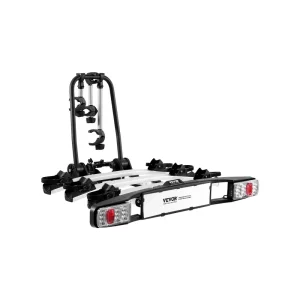 Nosič bicyklov s uchytením 5 cm, zadný nosič bicyklov pre 3 bicykle s nosnosťou do 65 kg, uzamykateľný nosič bicyklov pre elektrobicykle so zadným svetlom