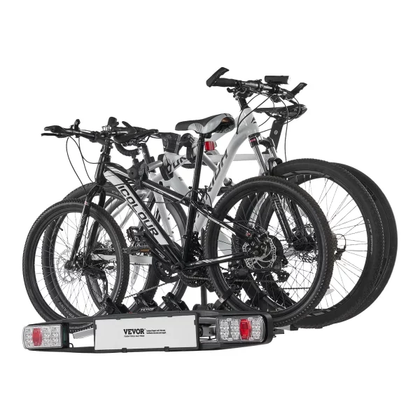 Nosič bicyklov s uchytením 5 cm, zadný nosič bicyklov pre 3 bicykle s nosnosťou do 65 kg, uzamykateľný nosič bicyklov pre elektrobicykle so zadným svetlom – Obrázok 2