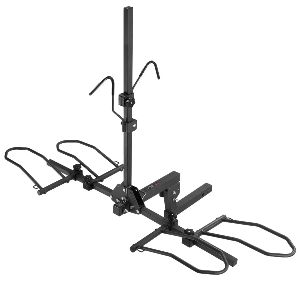 Nosič bicyklov na ťažné zariadenie, platforma pre 2 bicykle, nosnosť 73 kg, ťažné zariadenie pre nosič bicyklov s prijímačom 50,8 mm, skladací nosič bicyklov pre auto, SUV, nákladné auto atď. – Obrázok 4
