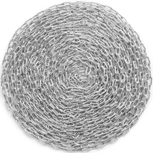 Reťaz z nehrdzavejúcej ocele, 5,1 mm x 30,48 m, nosnosť 500 kg, kovová reťaz s dvoma rýchločlánkami, pozinkovaná reťaz z uhlíkovej ocele na ťahanie, zavesenie, kempovanie a ťahanie domácich zvierat