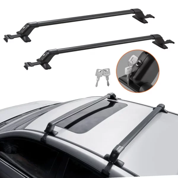 Strešný nosič. Priečne nosníky na auto 2 ks strešný nosič s nosnosťou 70,3 kg, vhodný pre autá, vzdialenosť medzi odkvapmi 105 – 109 cm, vzdialenosť od odkvapov k oknám 6 cm