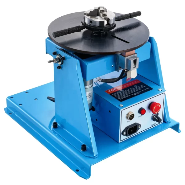 Zvárací otočný stôl 20W Zvárací polohovač 1-12 ot./min. Manipulátor 10 kg (horizontálne)/5 kg (vertikálne) Otočný stôl Uhol sklonu 0-90° Trojčeľusťové skľučovadlo K01-63 na rezanie, brúsenie a montáž – Obrázok 3