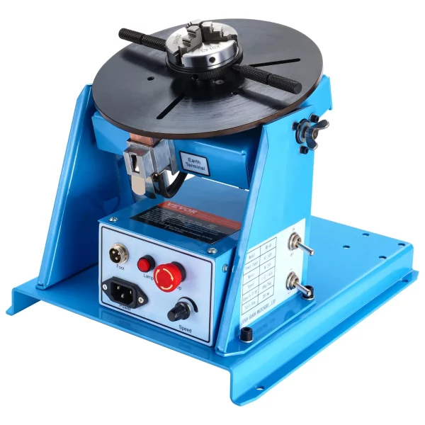 Zvárací otočný stôl 20W Zvárací polohovač 1-12 ot./min. Manipulátor 10 kg (horizontálne)/5 kg (vertikálne) Otočný stôl Uhol sklonu 0-90° Trojčeľusťové skľučovadlo K01-63 na rezanie, brúsenie a montáž – Obrázok 2