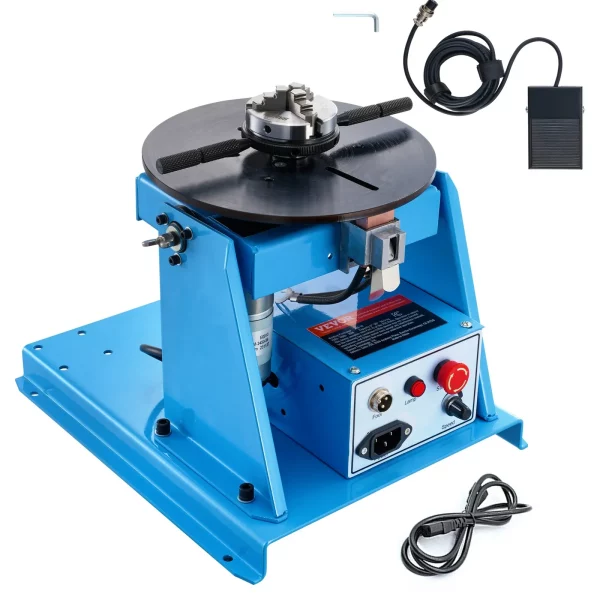 Zvárací otočný stôl 20W Zvárací polohovač 1-12 ot./min. Manipulátor 10 kg (horizontálne)/5 kg (vertikálne) Otočný stôl Uhol sklonu 0-90° Trojčeľusťové skľučovadlo K01-63 na rezanie, brúsenie a montáž – Obrázok 4